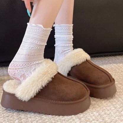 Round Toe Platform Slippers