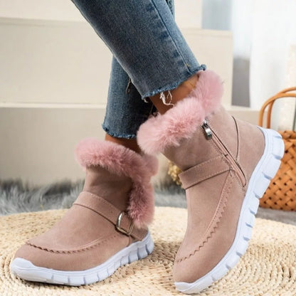 Faux Fur Trim Ankle Boots