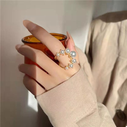 Alloy Pearl Open Ring