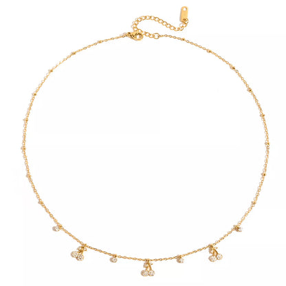18K Gold-Plated Zircon Cherry Necklace