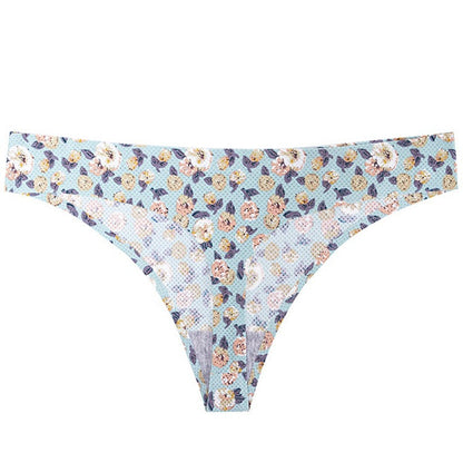 Printed Breathable One Piece Low Waist Thong Women