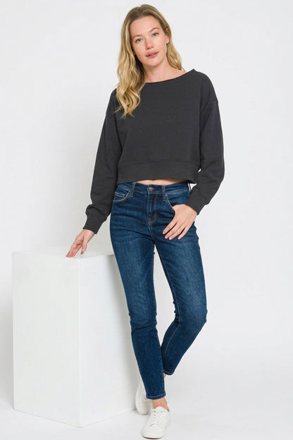 Zenana Fleece Boat-neck Sweatshirt