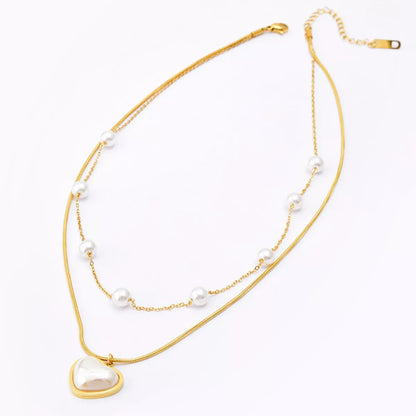 18K Gold-Plated Double Layered Heart Necklace