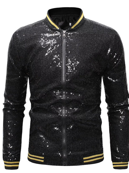 Men's Sequin Zip Up Jacket