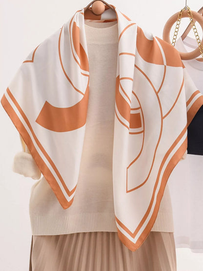 Square Flower Silk Scarf