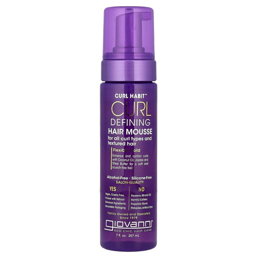 Giovanni Hair Care Products - Curl Defining Hair Mousse, 7 fl oz - Volumizing Curl Enhancer