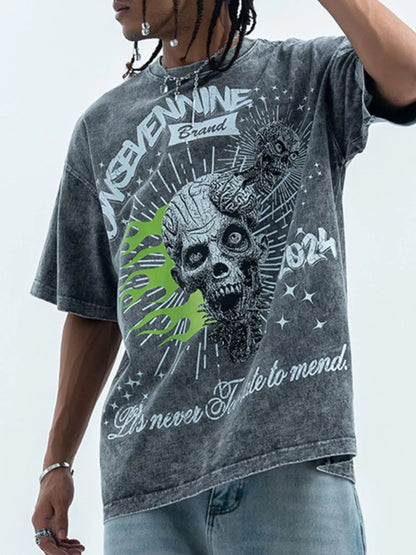Men's Skull Graphic Round Neck Tee
