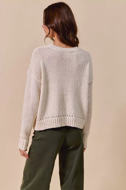 SO ME Vegetable Round Neck Long Sleeve Sweater