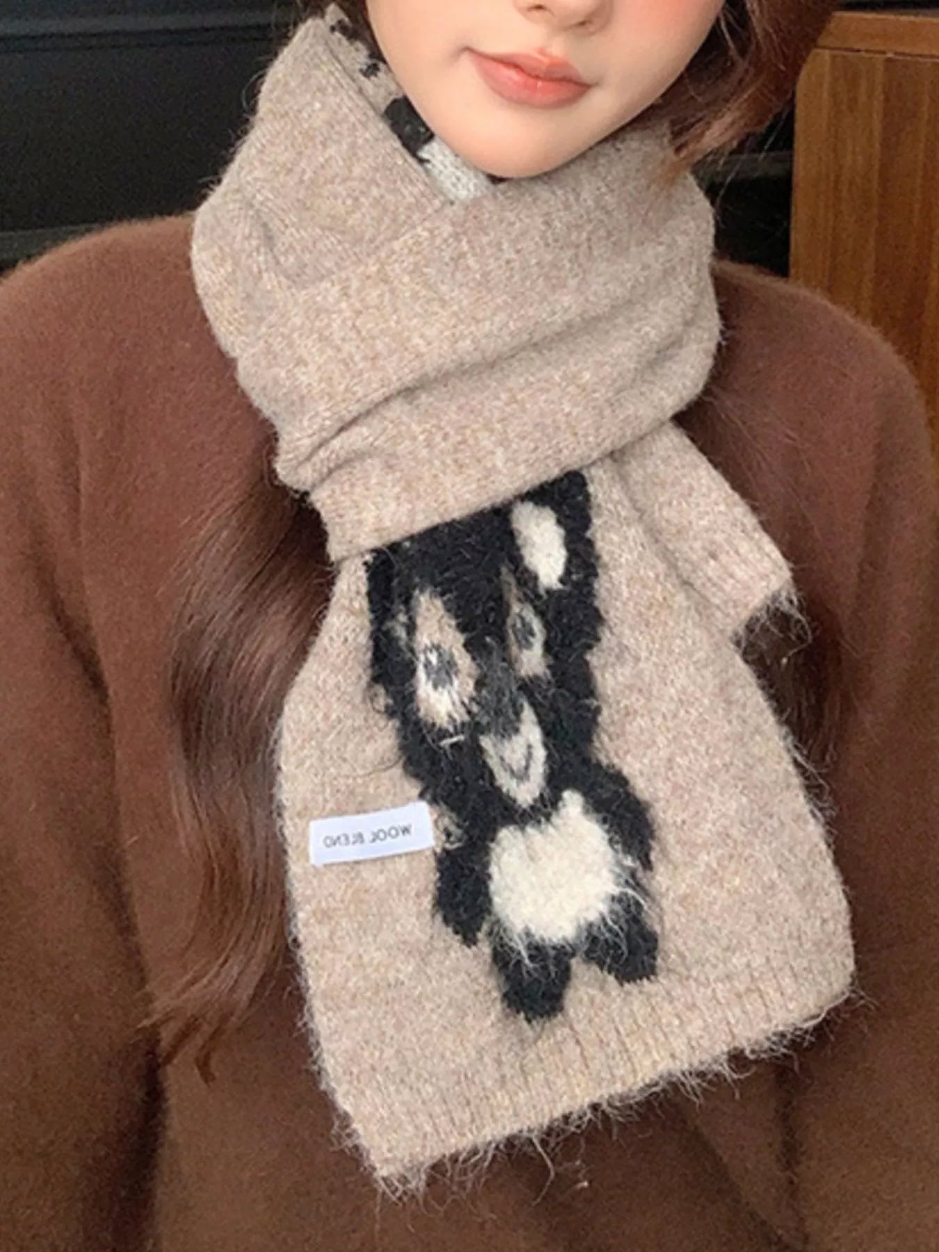 Koala Pattern Winter Scarf