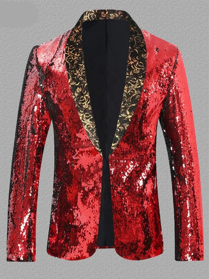 Men's Sequin Long Sleeve Blazer