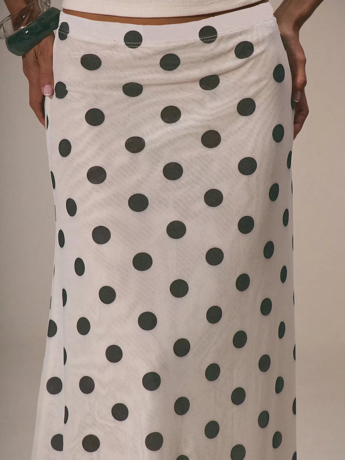 Polka Dot Midi Skirt