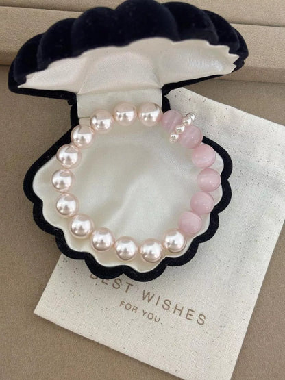 Pearl & Cat's Eye Stone Bracelet