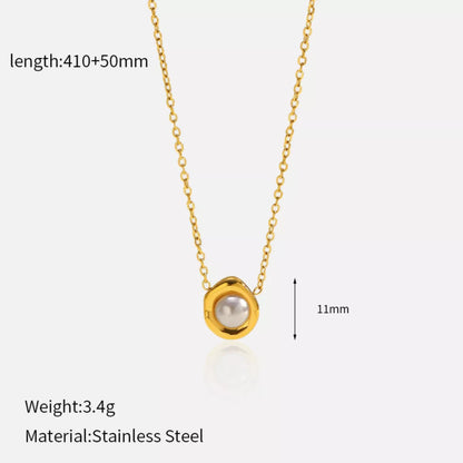 18K Gold-Plated Pearl Necklace