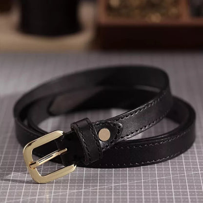 Classic Leather Belt with Buckle