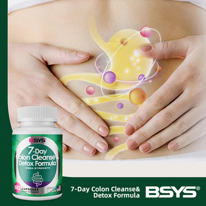 7 Day Colon Cleanse Detox Formula Herbal Digestive Support Cleanse Supplement for Bloating & Regularity | 60 Capsules