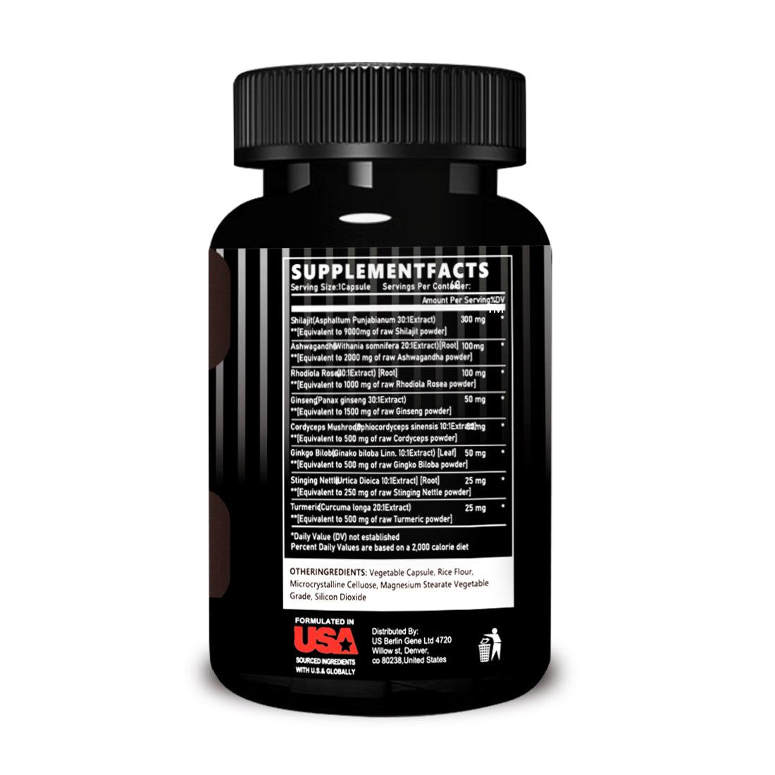 Shilajit Energy Support Capsules 60 Count Bottle Boost Immunity Natural Detox Support