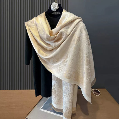 Butterfly Print Raw Hem Scarf