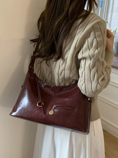 Leather Hobo Shoulder Bag