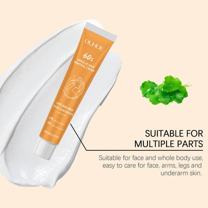 OUHOE Body Facial Hair Removal Cream, Gently Cleanses And Moisturizes Smooth Skin Without Irritating Hair Removal Cream