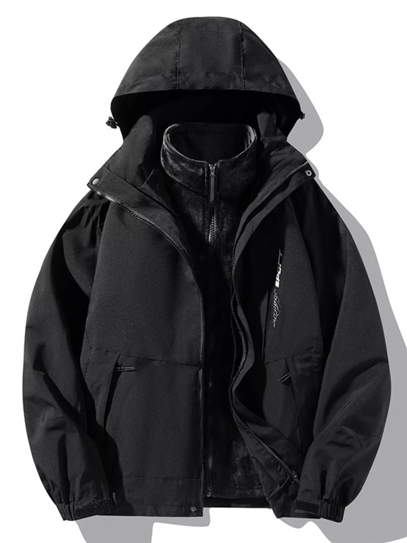 Men's Plus Size Waterproof Windproof Outdoor Hooded Jacket