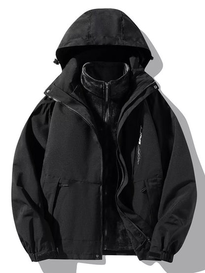 Men's Plus Size Waterproof Windproof Outdoor Hooded Jacket