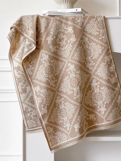 Raw Hem Knitted Scarf