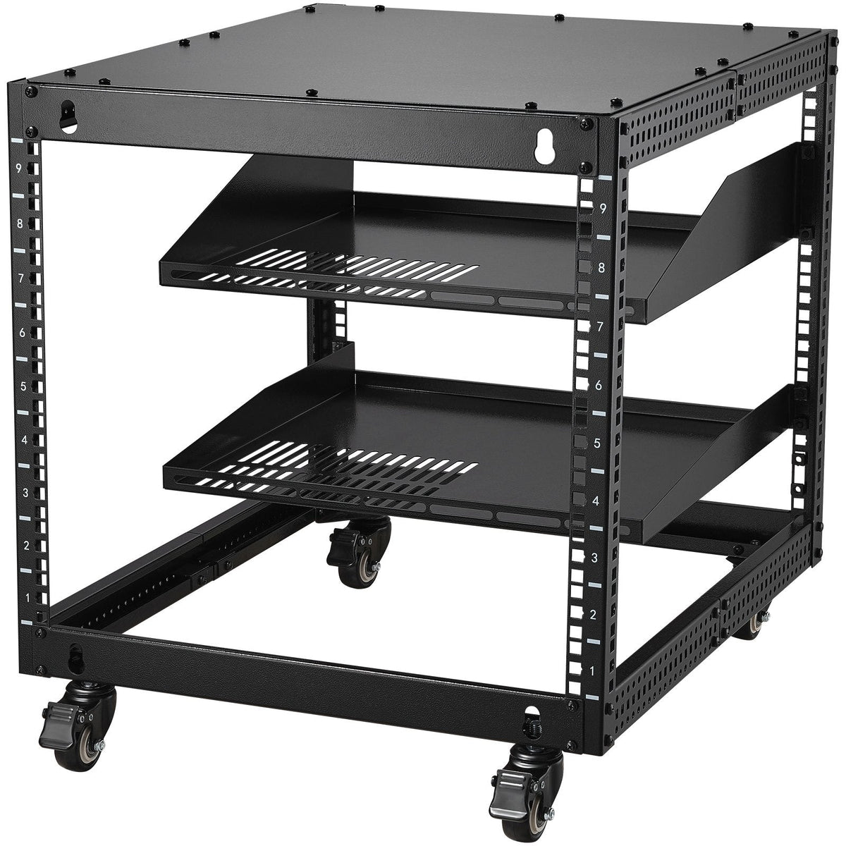 VEVOR 9U 4 Post Open Frame Server Rack Network Enclosure Adjustable