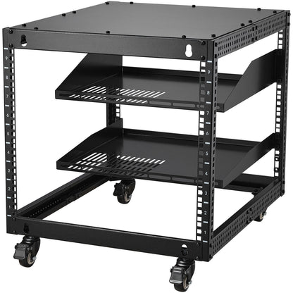 VEVOR 9U 4 Post Open Frame Server Rack Network Enclosure Adjustable