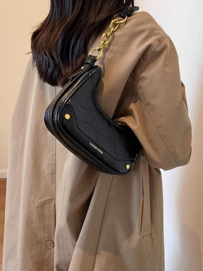Chain Accent Shoulder Bag