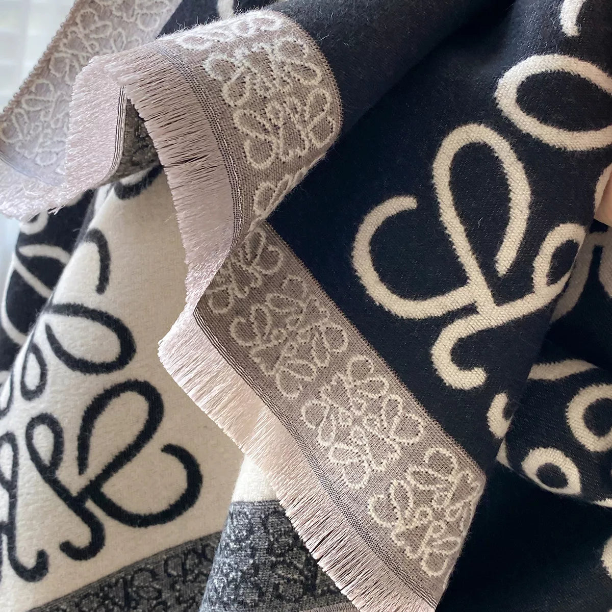 Raw Hem Winter Scarf