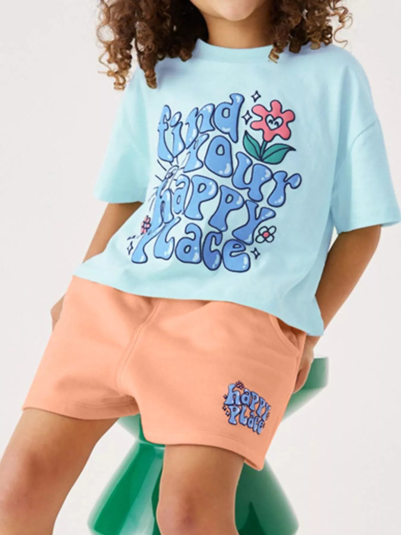 Children's Find Your Happy Place T-Shirt and Shorts Set