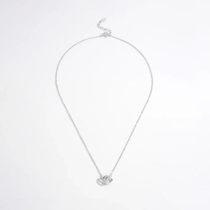 925 Sterling Silver Inlaid Zircon Heart Necklace