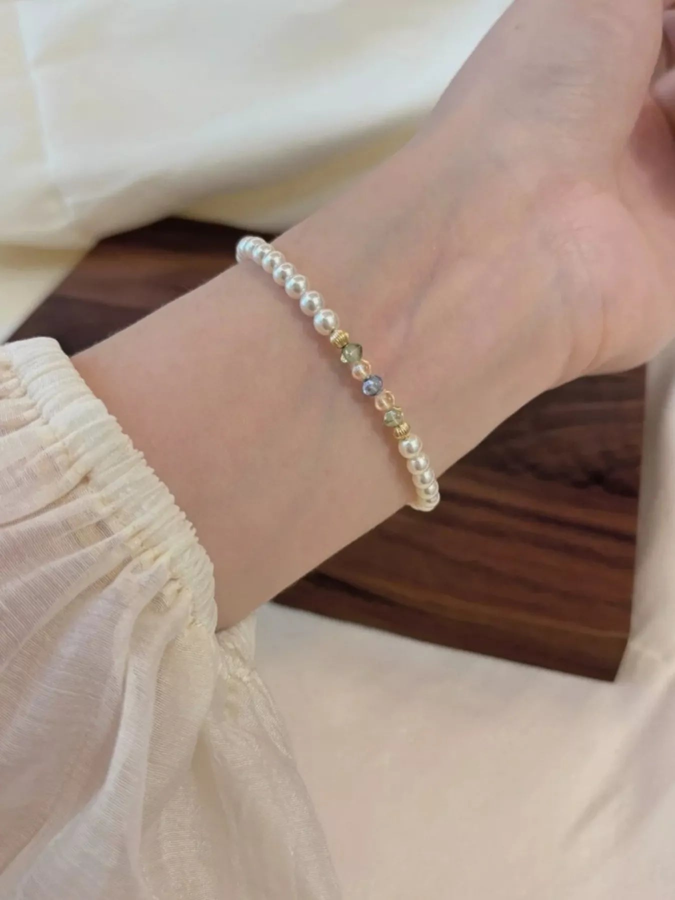18K Gold-Plated Pearl Bracelet