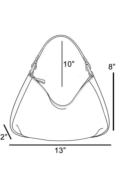 Fame Dome Studded Chrome Crescent Hand Bag