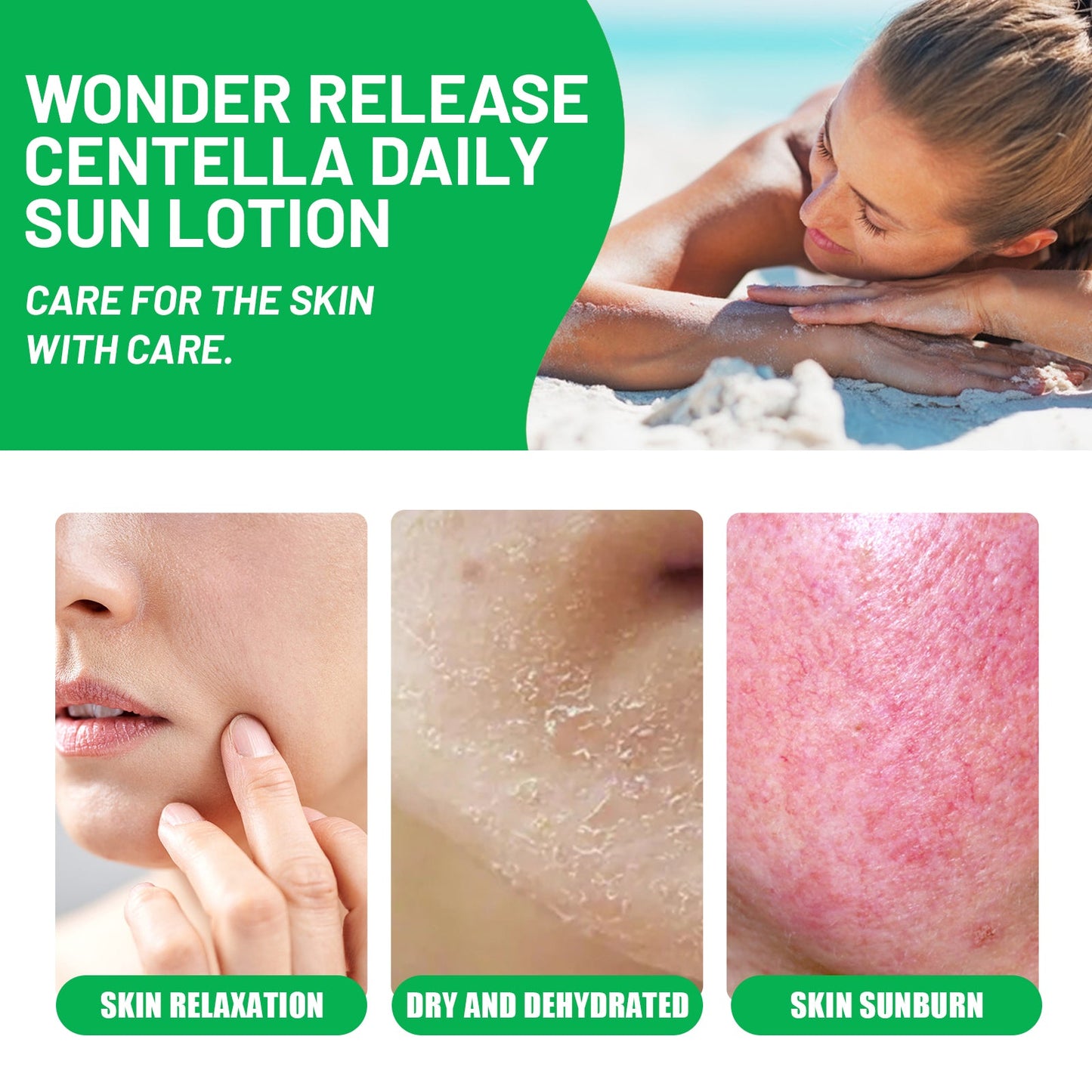 OUHOE Wonder Release Centella Daily Sun Lotion, Summer Protective Hydrating Mild Isolation Protective Cream
