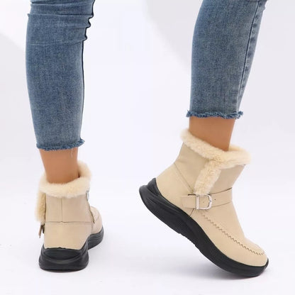Faux Fur Buckle Boots