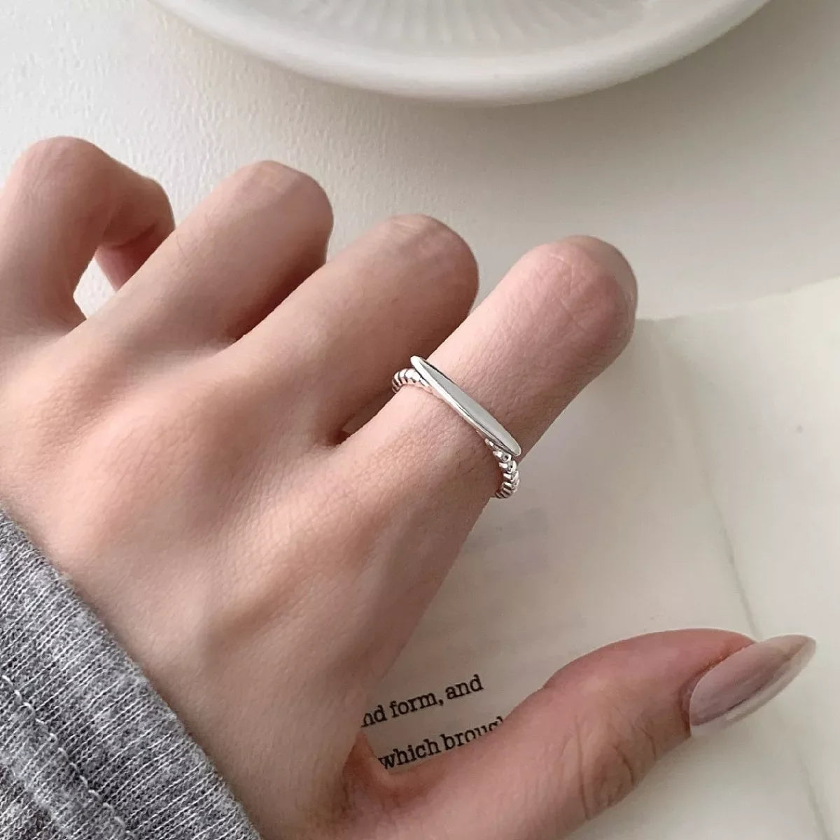 925 Sterling Silver Geometric Ring