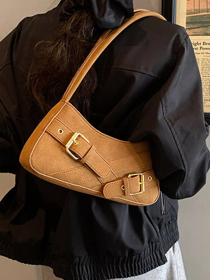 Buckle Decor Shoulder Bag