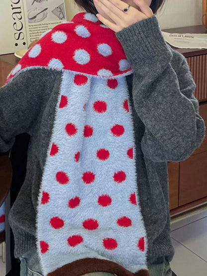 Fuzzy Polka Dot Scarf