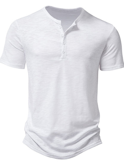 Men's Casual Button Detail T-Shirt