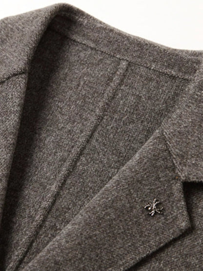 Men's Plus Size One Button Long Sleeve Blazer