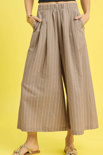 Umgee Pinstripe Crop Palazzo Pants