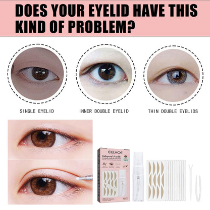 EELHOE Lace Non-trace Double Eyelid Tape, Natural Non-trace Non-glue Lace Double Eyelid Tape