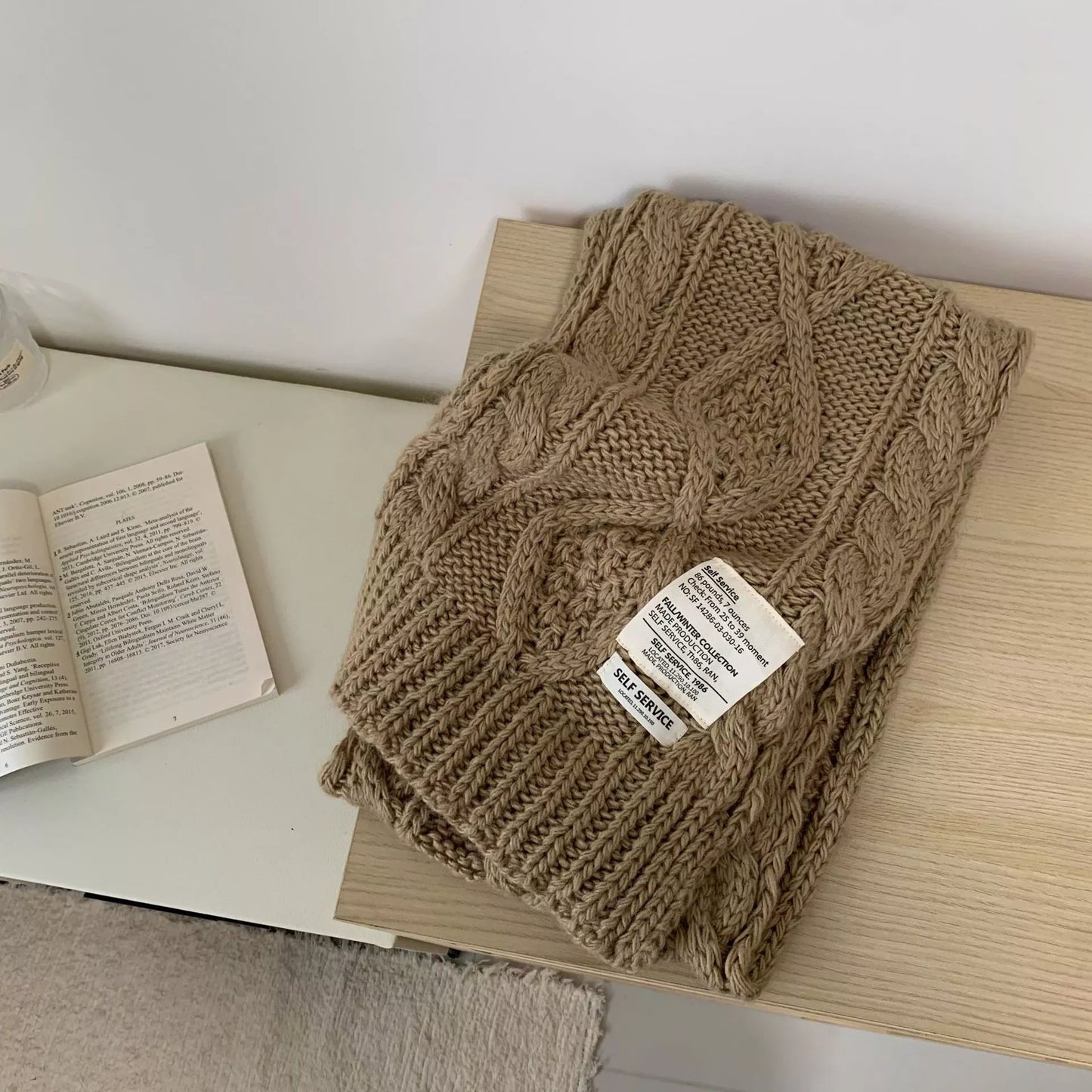Chunky Cable Knit Scarf