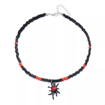 Halloween Spider Web Beaded Necklace