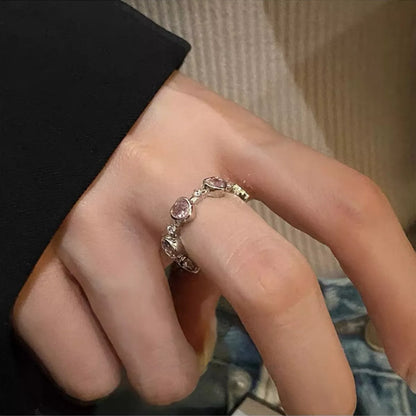 925 Sterling Silver Zircon Heart Ring