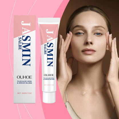 OUHOE Jasmine Eye Cream, Moisturizes And Sooth The Eye Skin Hydrating And Moisturizing Daily Massage With Eye Cream