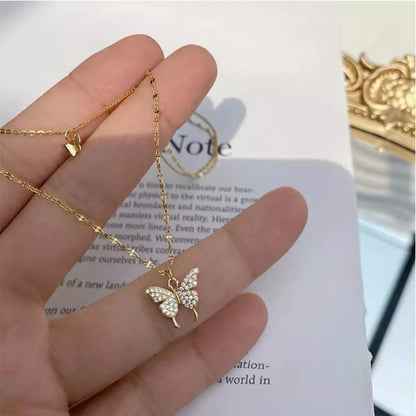 Double Layered Butterfly Necklace