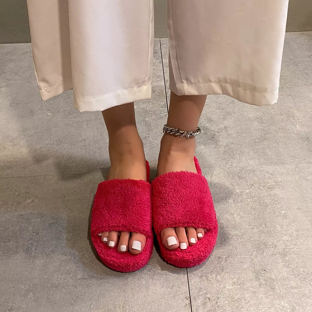 Open Toe Platform Slippers
