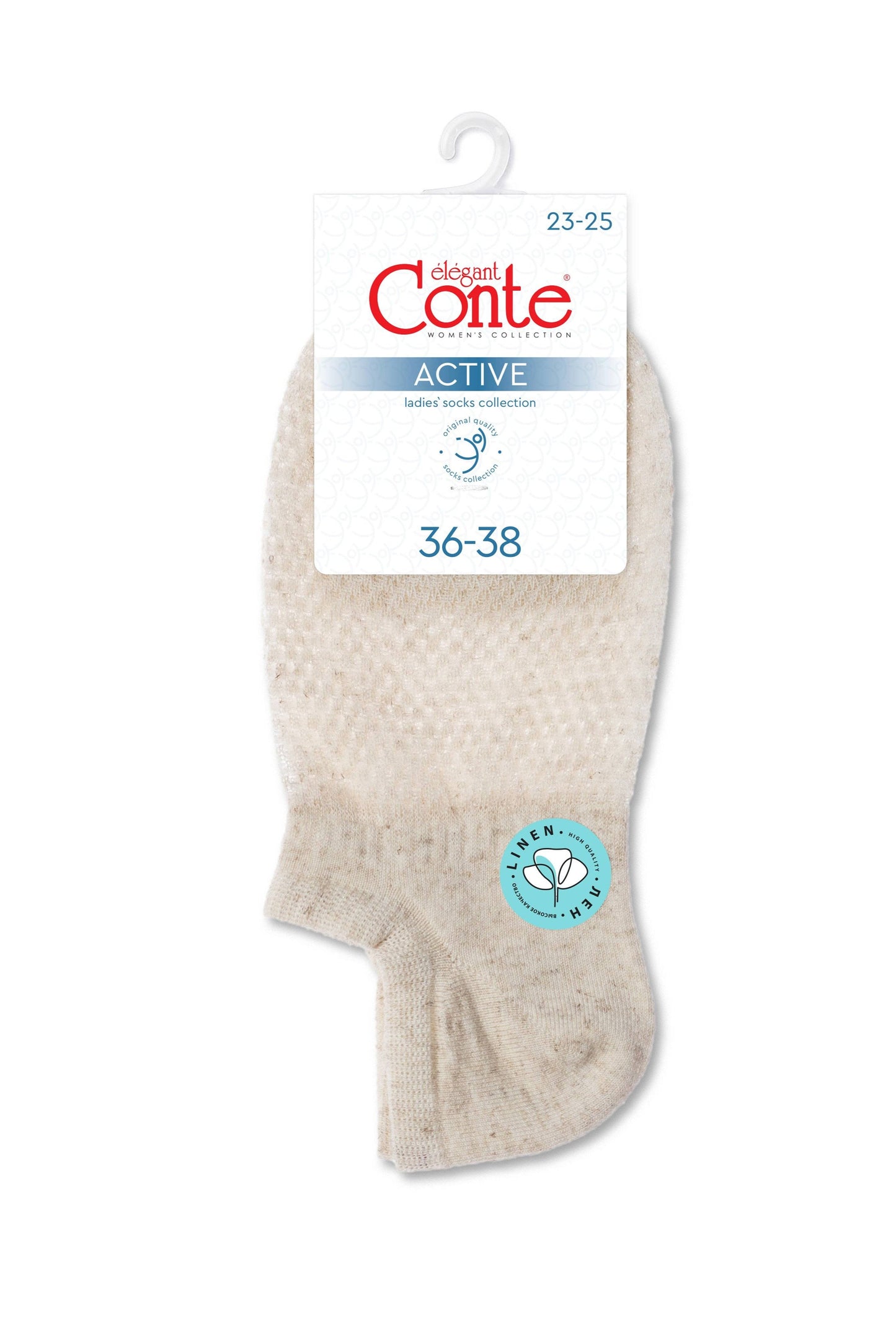 Linen Ankle Socks Conte Active - 251 Openwork “Mesh” Pattern